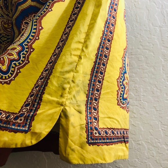 Nice Things by Paloma S yellow printed silk skirt size 6 - Picture 7 of 8